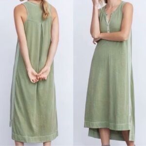 Anthropologie Green Sleeveless Midi Dress
